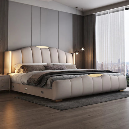 200 x 220 cm Rahmen-Kopfteil, Hochzeitsbett, Hauptschlafzimmer, Kingsize-Doppelbett, 3 Schubladen, Aufbewahrung, luxuriöse Schlafzimmermöbel in voller Größe