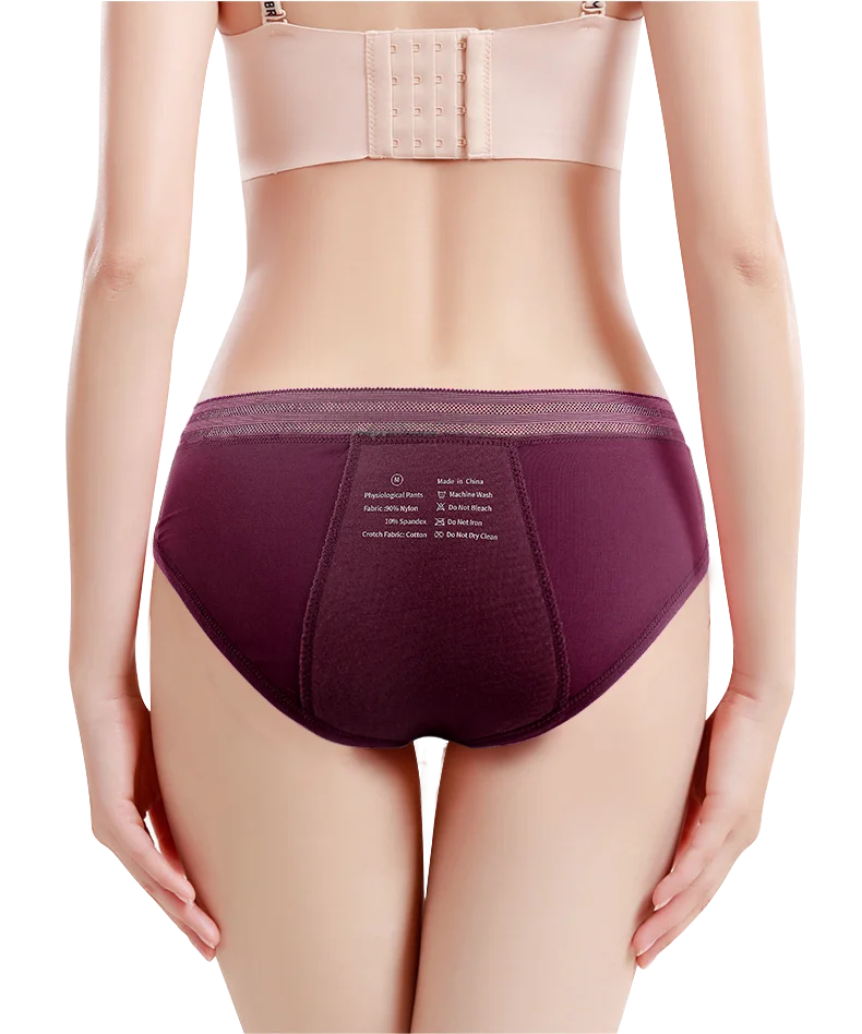Seamless Cotton Menstrual Panties 4-Layer Leakproof Fast Absorption Women Period Panties Mid-Rise Incontinence Undies.