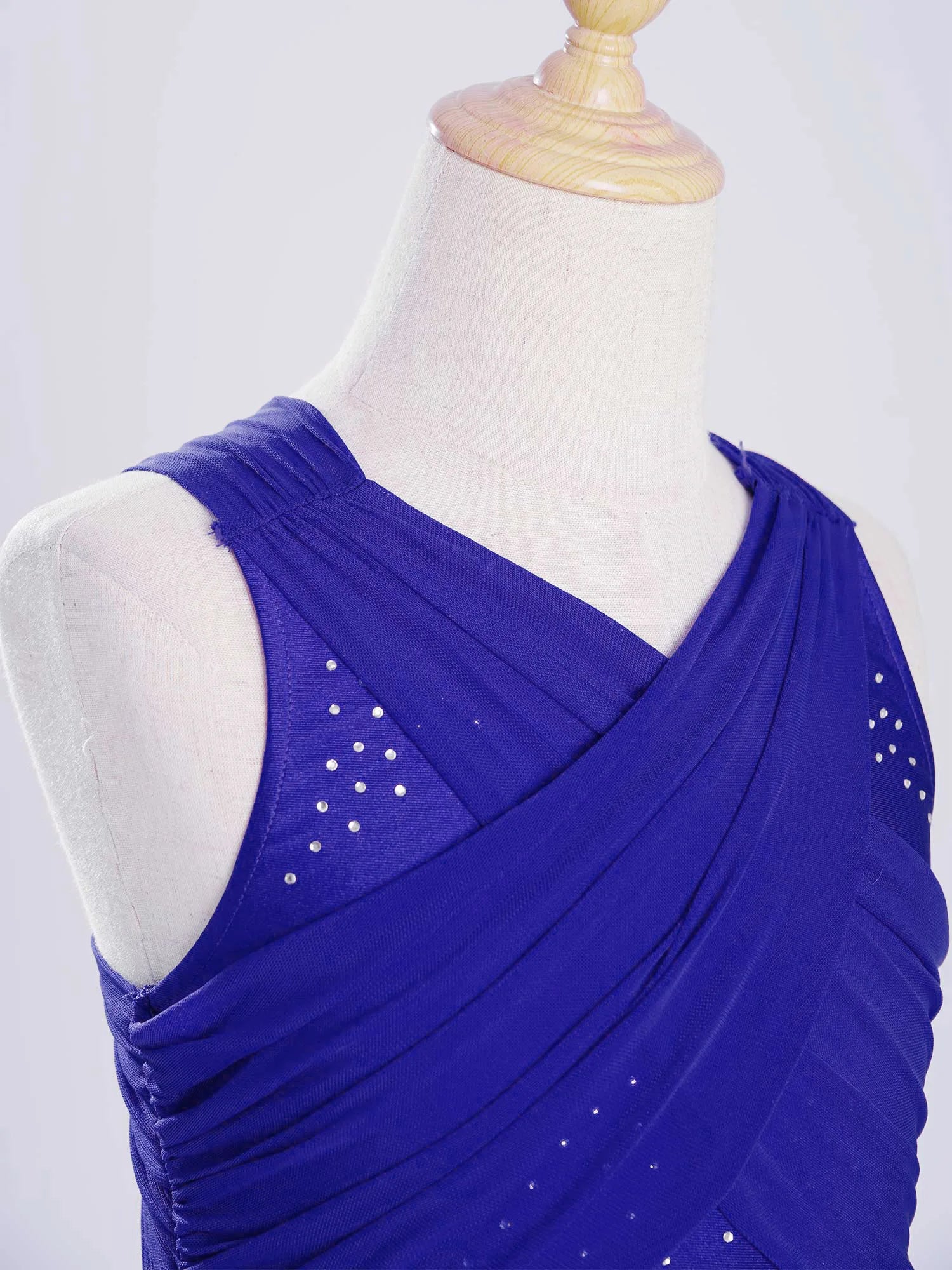 Kinder Mädchen Ärmellose Ausschnitt Strass Eiskunstlauf Trikot Kleid Lyrical Dance Gymnastik Akrobatik Leistung Kostüm.