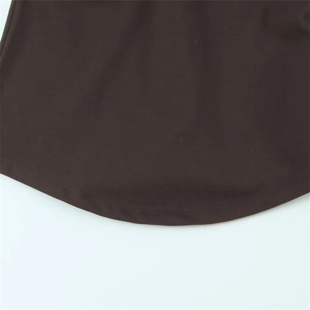 Women's Tri Color Side Folded Decorative T-shirt Round Neck Long Sleeve Spring/Summer New Casual Women's Clothing.