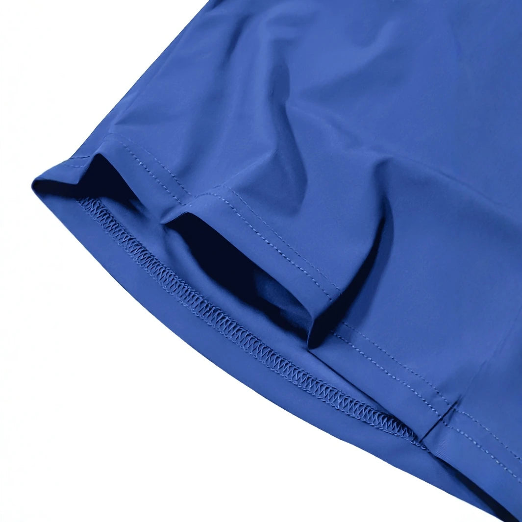 Freizeithosen für Herren, Freizeithosen aus Eisseide, kurze Sporthosen, hochelastisch, Reißverschlusstaschen, elastische Hosen, modische Freizeithosen.