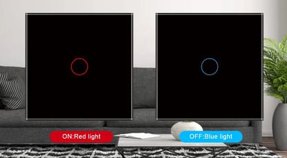 Ubaro eu/uk standard kristall gehärtetes glas wand paneel licht berührungs schalter led anzeige sensor elektrische taste 1/2/3gang 220v.