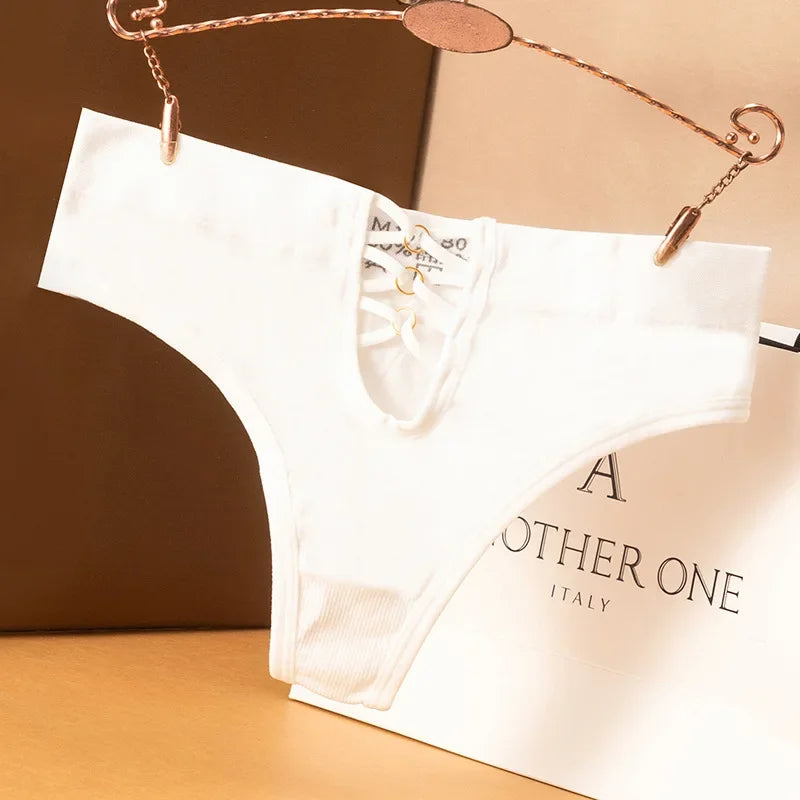 Women's Sexy Panty Seamless Thong Female Intimate Clothes Low Rise Comfort Underwear Lady's Soft Underwear Solid Color Lingerie.