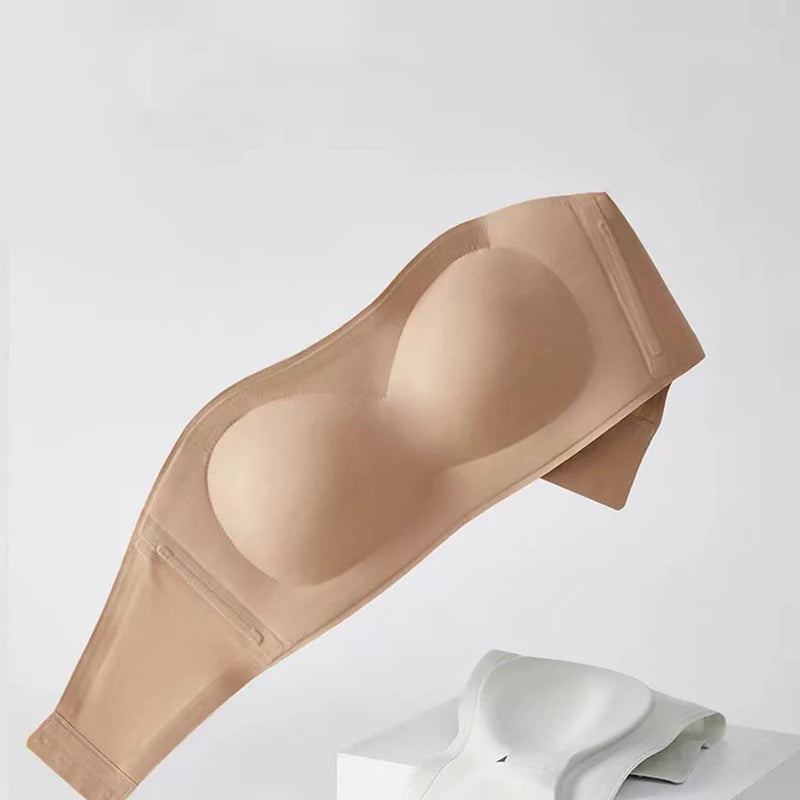 2Pcs/Set Sexy Seamless Top Bra Invisible strapless Bras Women Underwear thin Non slip Push up Bralette Wireless Female Lingerie.