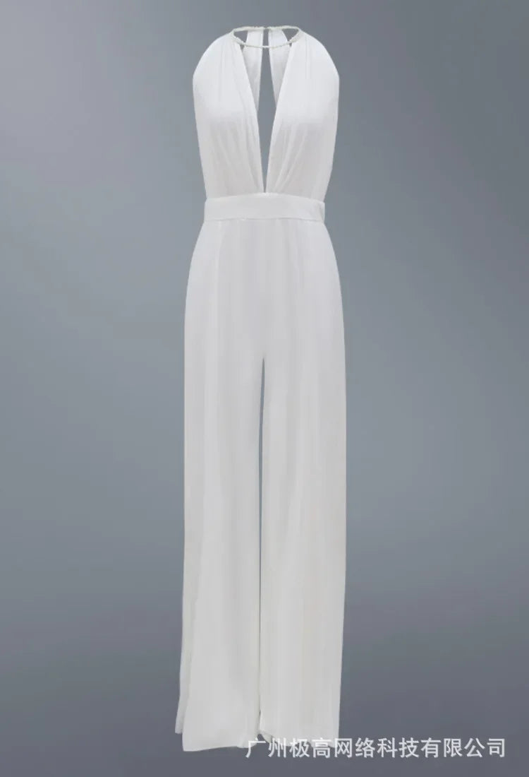 Women Jumpsuit Cutout Lace Patch Sheer Mesh Ruched High Waist Spring Summer Overall Jumpsuits Pants High Waist Pantsuit 2024.