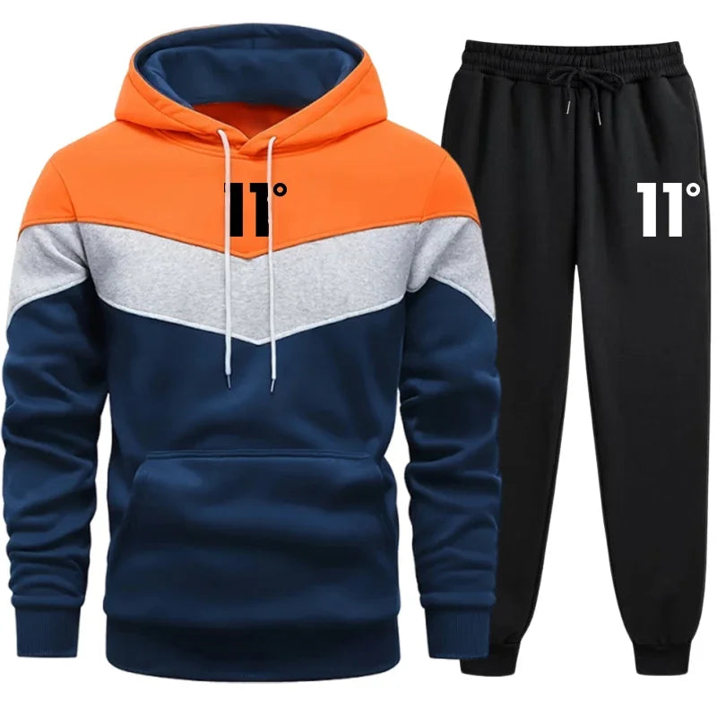 2025 herbst Winter Fleece Dicke Warme Männer der Trainingsanzug Hoodies + Hosen 2Pcs Sets Anzug Sportswear Trend Mode Hip hop Männer Kleidung.
