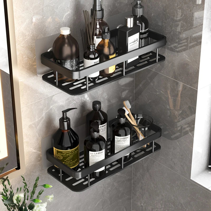 Schlag Kostenloser Wand Badezimmer Regal Kein Bohren Dusche Regal Küche Lagerung Organizer Shampoo Rack Make-Up Lagerung Organizer