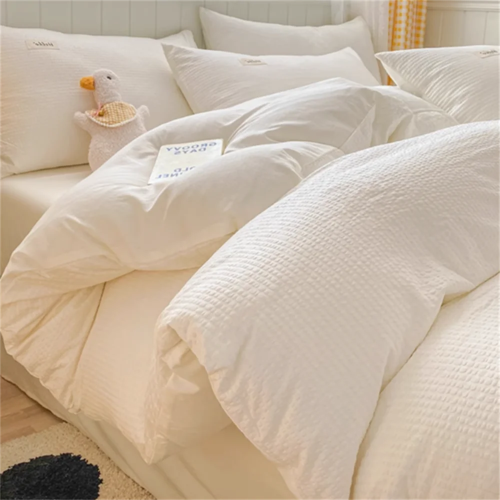 Huafu Ge Washed Cotton Four Piece Set, Non All Cotton Bedding, Pure Cotton Bedding, Bed Sheets, Duvet Covers, Bedding Products.