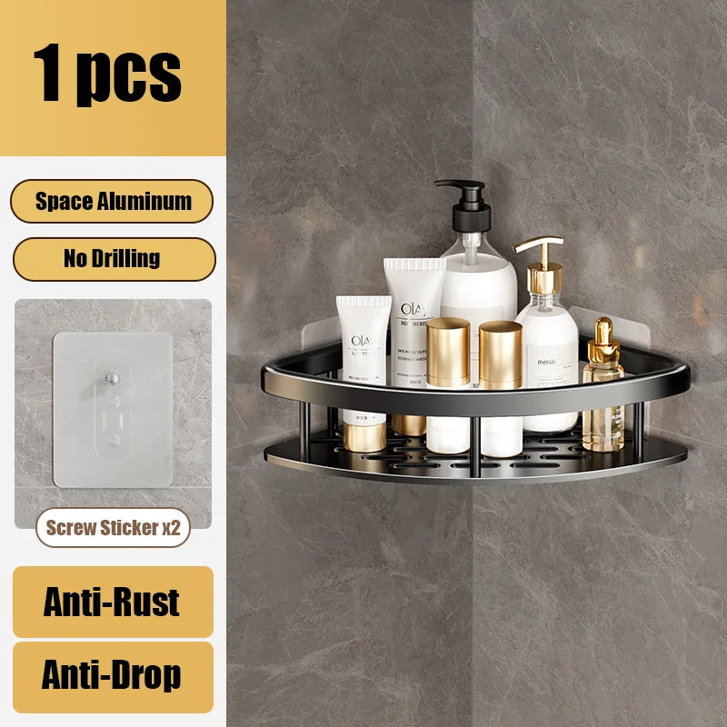 Klebstoff Dusch-Caddy Regal Metall Wand Badezimmer regale Korb Kein Bohren Gestelle Für Badezimmer-Speicher-Organizer & Heim dekor