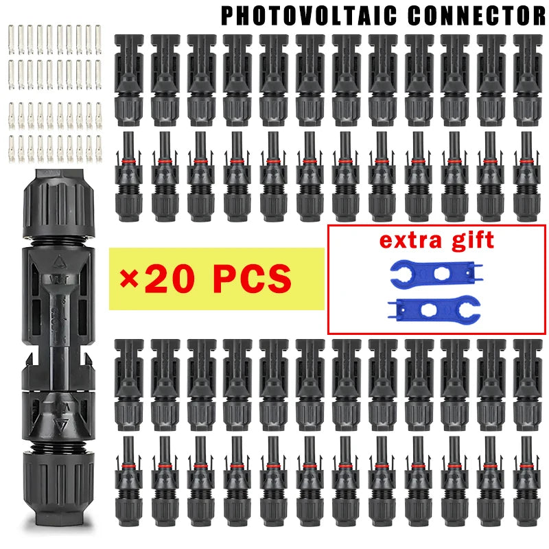 400/200/100/40/20/10 Pcs Photovoltaic Solar Connector 1000V30A Wholesale Panel Connectors Kit for PV/MC Cable 2.5/4/6mm².