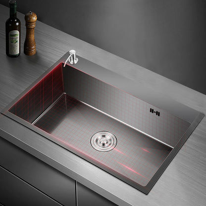 Edelstahl-Küchenspüle, robust, 201 SS, Unterbau/Topmount, großes tiefes Becken, spritzwassergeschützt, schneller Abfluss für Zuhause/Restaurant