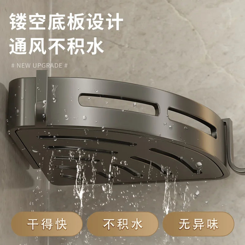 Dreieckiges Wandregal für Badezimmer oder Toilettenbereich. Rechteckiger zusätzlicher Balkon-Aufbewahrungsraum für kleine Badezimmer