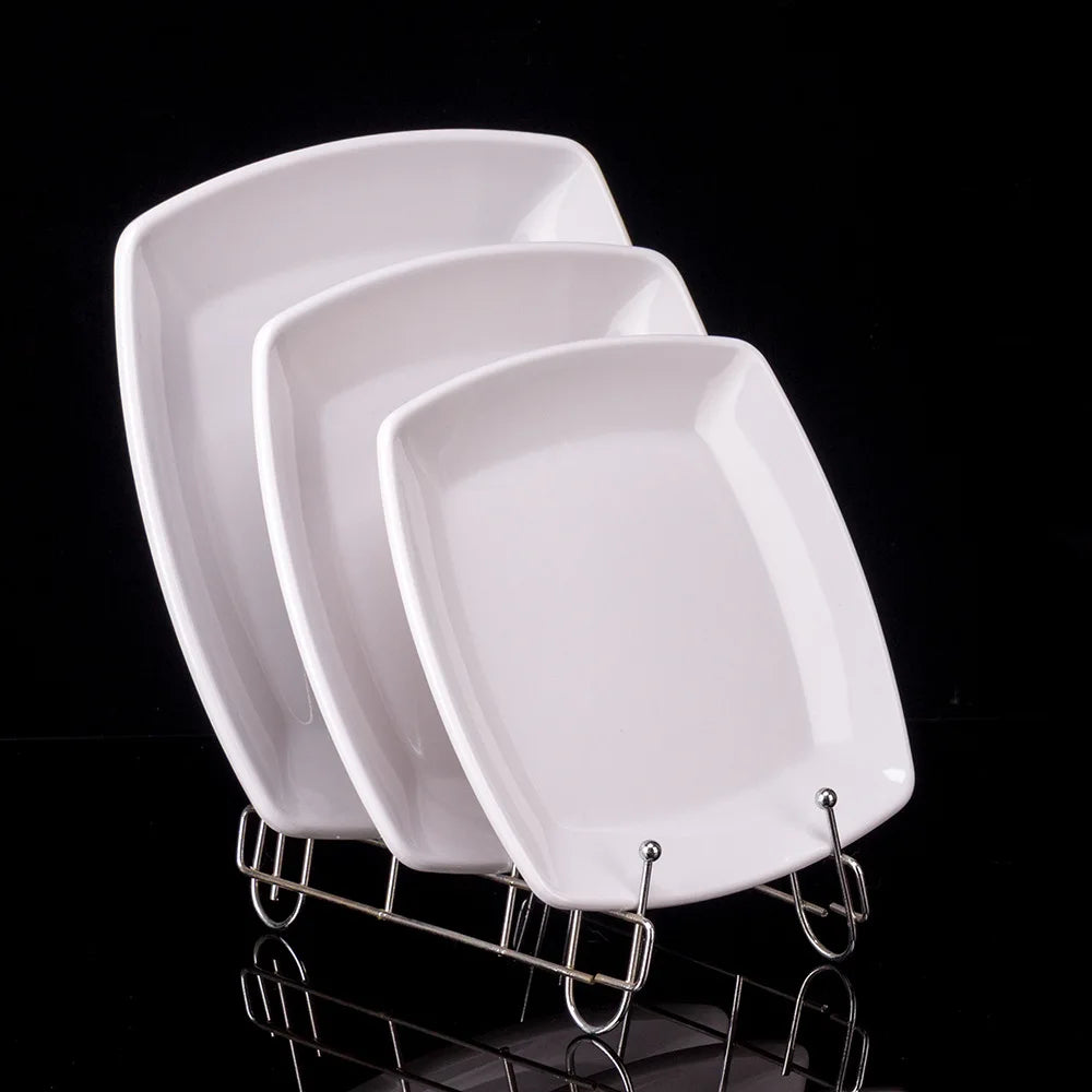 Square Melamine Dinner Plate Buffet Fast Food Trays Dishes Table Tableware Services Menu Plate Hotel Deep Side Dish Dinnerware.
