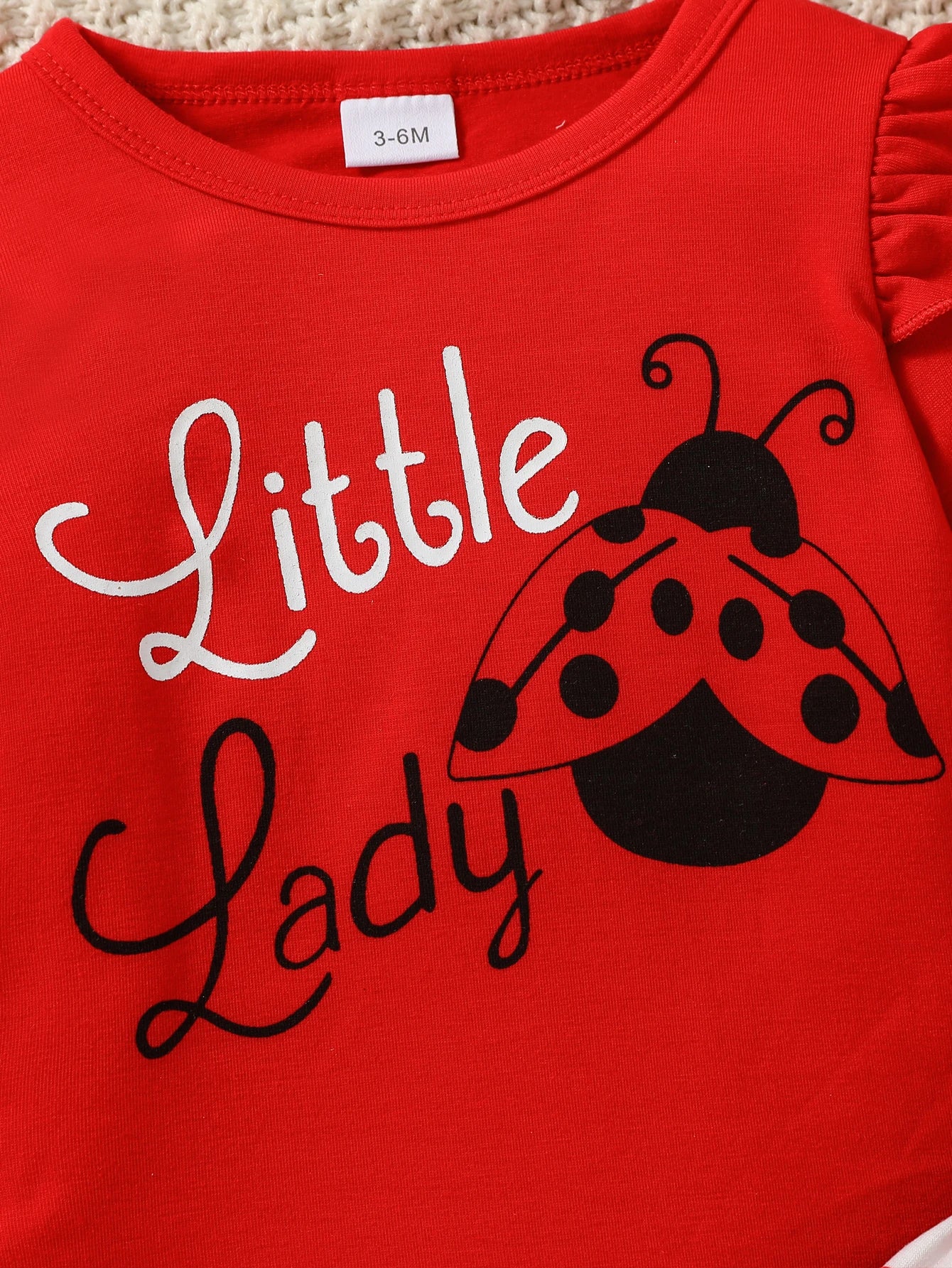 3-28M Baby Girl Fashion Clothes Infant Long Sleeve Cartoon Ladybird Bodysuit +Pant Set+Headband 3PCS.