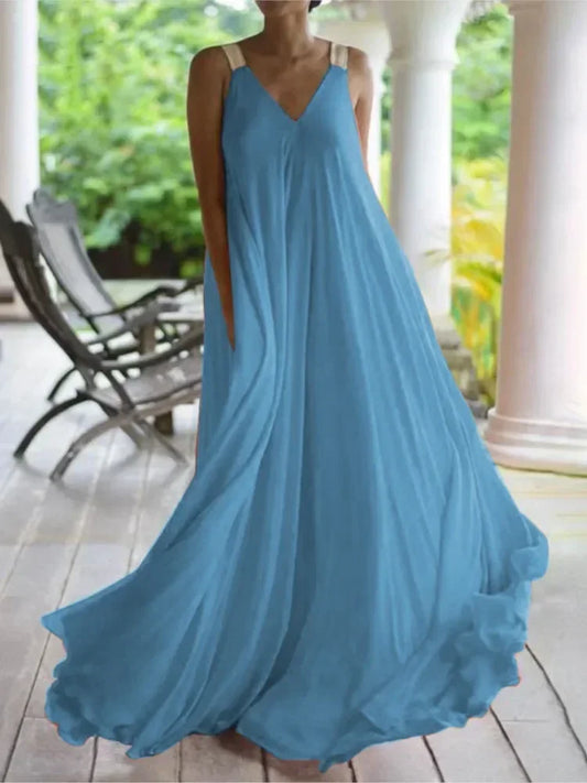 Sommer Frauen Boho Kleid Mode Spaghetti Strap Schwarz Ärmelloses Strand Party Casual Langes Kleid für Frauen Robe Neue 2023