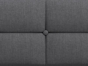 140 x 200 cm großes Polsterbett mit Doppelbettrahmen und LED-Beleuchtung und Ladestation. Kopfteil inklusive schwebendem Bettdesign