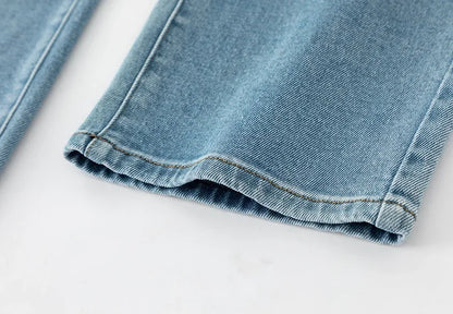 High Waist Straight Leg Jeans Women's Fashionable Denim Wide Leg Pants Slimming Narrow Version Floor-Length Autumn New Arrival