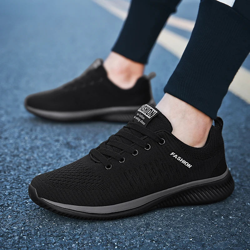 YRZL Sports Shoes for Men Shoes Sneakers Black Shoes Casual Men Knit Sneakers Breathable Athletic Running Walking Gym Shoes.