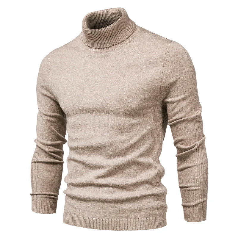 New Winter Turtleneck Thick Mens Sweaters Casual Turtle Neck Solid Color Quality Warm Slim Turtleneck Sweaters Pullover Men.