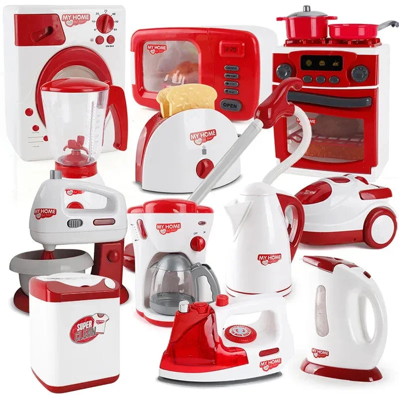 Kitchen Appliances Toys Toy Kitchen Set for Kids Play Kitchen Doll House Accessories Blender Coffee Maker Machine Mixer Toaster.