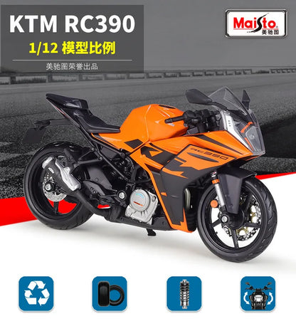 Bburago 1:12 KTM RC 390 Alloy Racing Motorcycle Model Diecast Metal Street Sports Motorcycle Model Simitation Childrens Toy Gift.