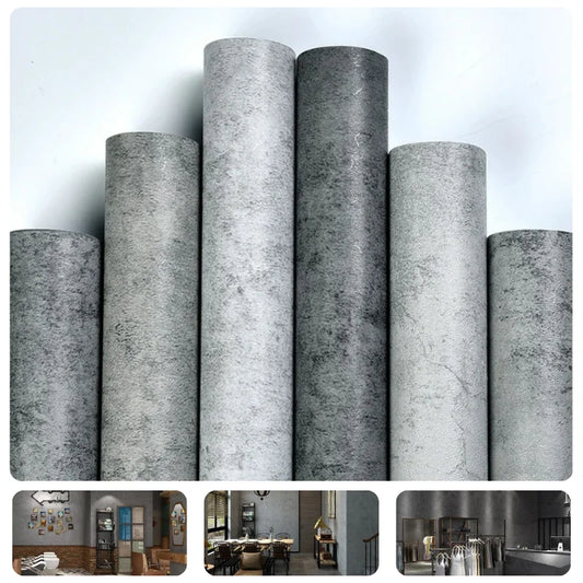 40cm PVC Dark Gray Waterproof Industrial Style Self-adhesive Wallpaper Library Living Room Bedroom Wall Renovation Vinyl Sticker