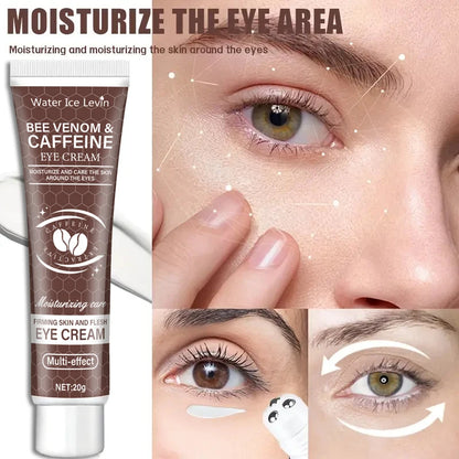 Natural Caffeine Powerful Moisturizing Firming Eye Cream 20g for Puffy and Dark Circles Post-Lifting Area after Using, Reduce Wrinkles and Aging, Light Beige Relaxation.