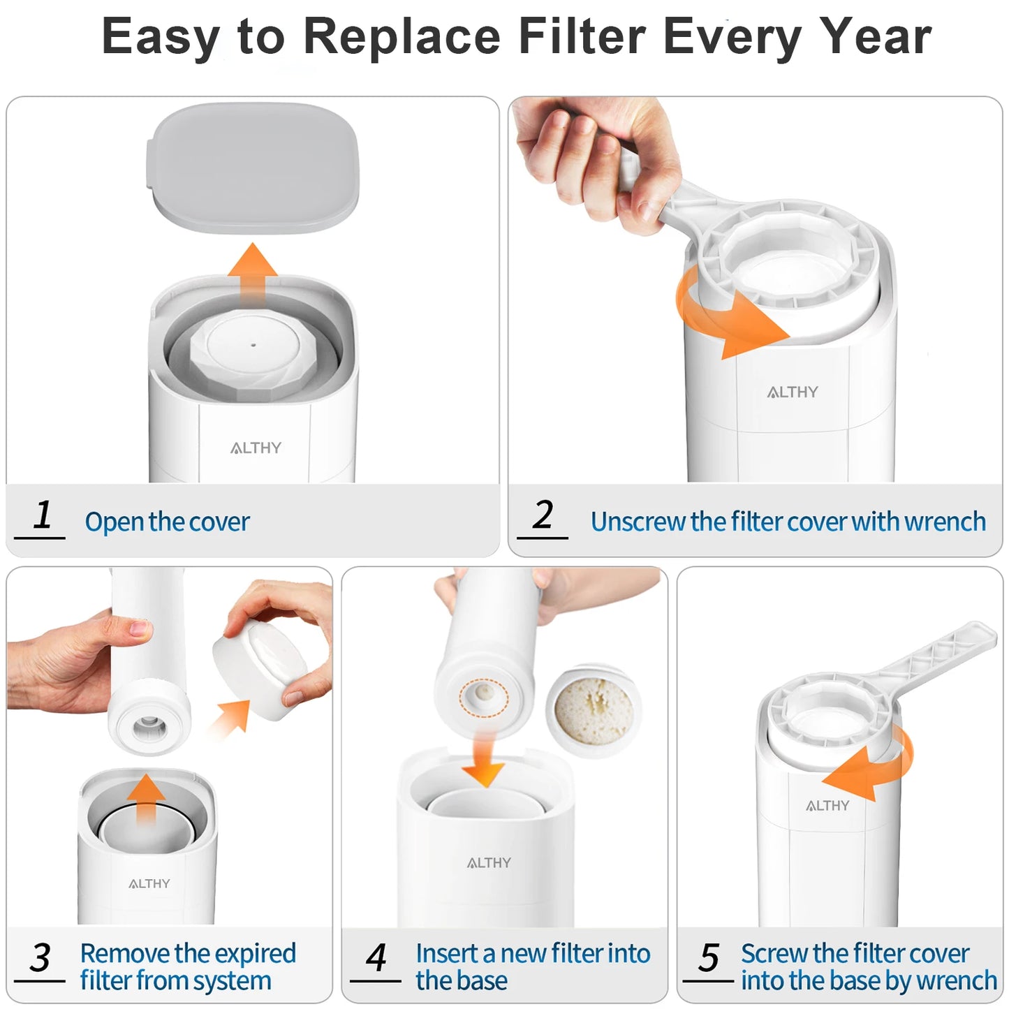 ALTHY Countertop Faucet Drinking Water Filter Purifier Ultrafiltration System, Reduces 99% Bacteria, Chlorine, Heavy Metals,Odor.