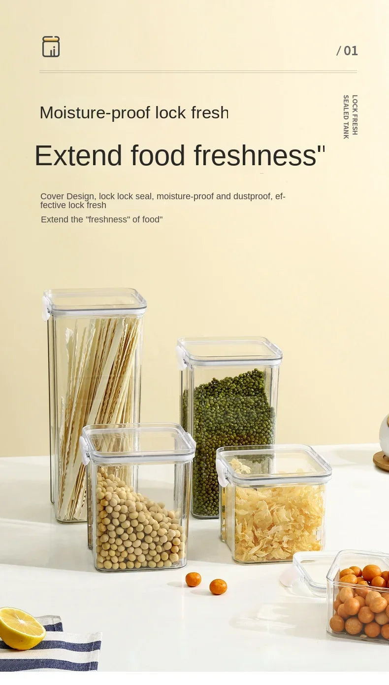 2/4Pcs Sealed Jars Set Grain Coffee Beans Sealed Container Plastic Kitchen Fresh-keeping Box Moisture-proof Storage Boxes Set.