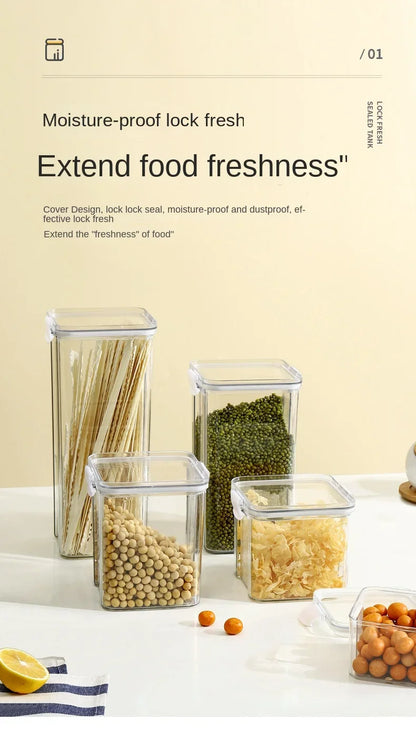2/4Pcs Sealed Jars Set Grain Coffee Beans Sealed Container Plastic Kitchen Fresh-keeping Box Moisture-proof Storage Boxes Set.