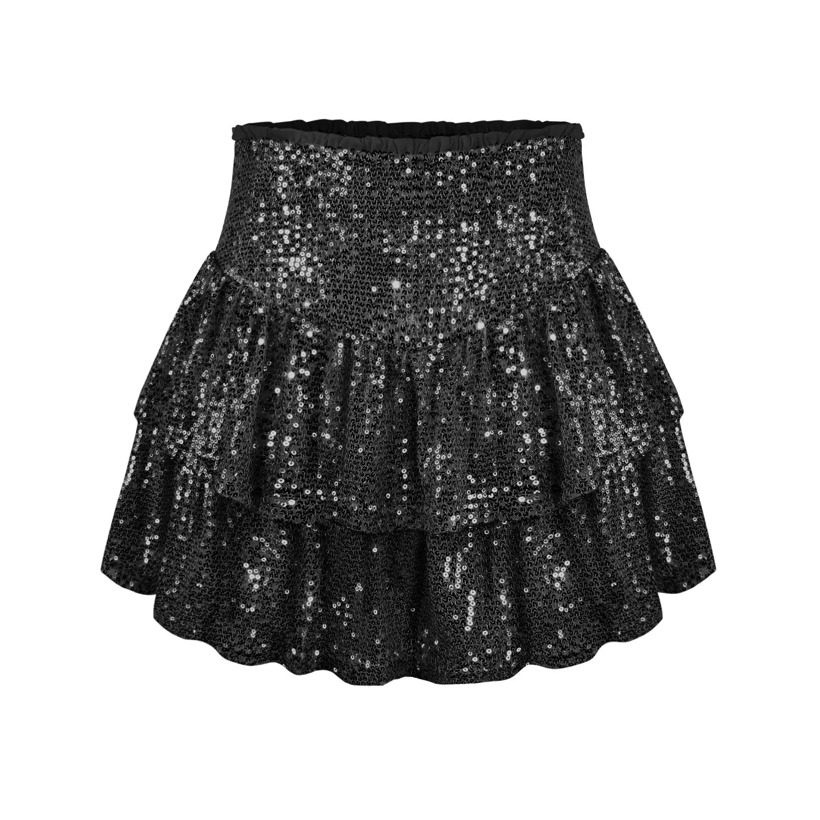 Dresses 2025 Woman Summer New Fashion Sequined Skirt Sequined Sexy Solid Color Pleated Skirts Y2k Woman Clothing.