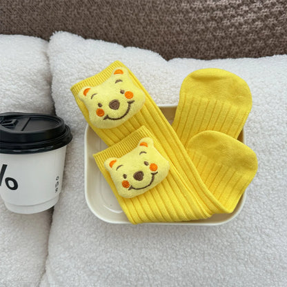 Gelbe Kollektion Frühling Herbst Baby Mädchen Junge Rundkragen Lange Ärmel Cartoon Bär Body/Strampler Neugeborenen Overall K31266