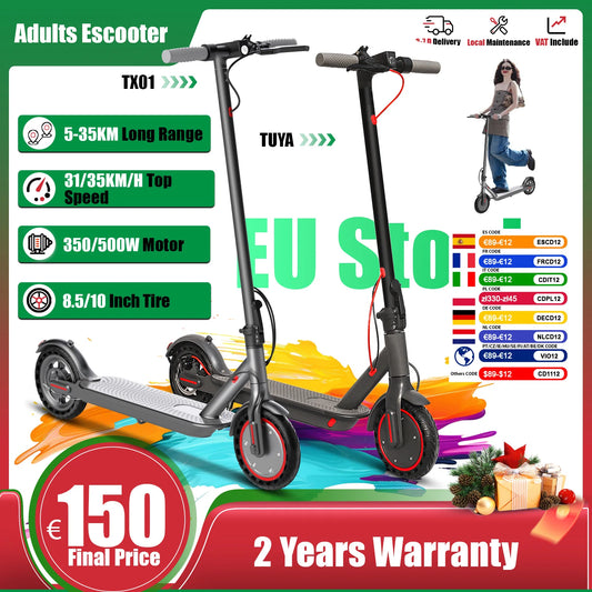 LADPED 350W Scooter Electric 36V Large Capacity Battery Folding Electric Kick Scooter with 8.5 Inch Explosion-proof Tire 31KM/H.
