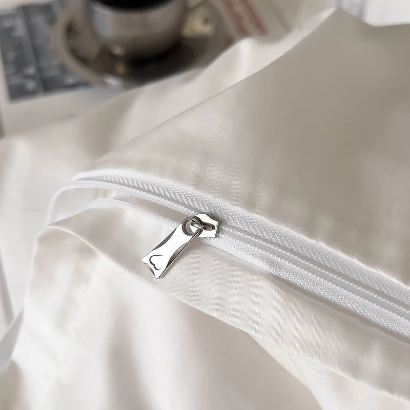 Luxury 1000TC Egyptian Cotton Solid Color Hotel Style Embroidery Bedding Set Duvet cover Set Flat/Fitted Bed Sheet Pillowcases.