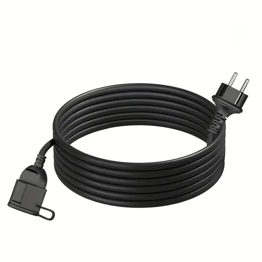 IP44 Waterproof Extension Cord for Outdoor, 3m/5m/10m Schuko Power Cable, 2500W with Seal Cap, Camping Garden Use, white/black.
