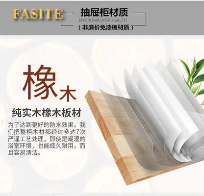 Leichter, luxuriöser Badezimmerschrank aus Steinplatten, integriertes Waschbecken, kombiniertes Waschbecken, WC-Waschbecken, nordischer einfacher Spiegelschrank