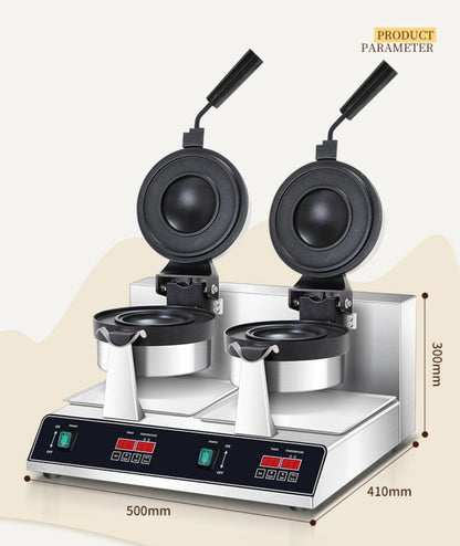 Digital Display Double-Headed UFO Burger Waffle Donut Machine Stainless Steel Hot Sale Electric Ice Cream Waffles Burger Maker.