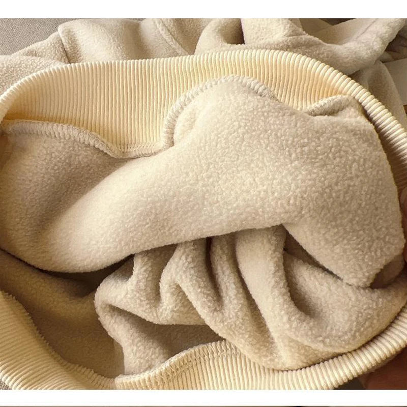 2025 Autumn Winter Boys Clothing Set Double-Sided Velvet Letter Print Thick Hoodies+Pants 2Pcs Suit For 1-8Y Girls Warm Outfit.