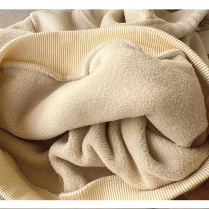 2025 Autumn Winter Boys Clothing Set Double-Sided Velvet Letter Print Thick Hoodies+Pants 2Pcs Suit For 1-8Y Girls Warm Outfit.