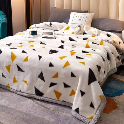 Red Rose Pattern Plush Blanket Upgraded Thickened Cold Resistant Quilt Multi Purpose Machine Wash Skin Friendly Bedding Sheet