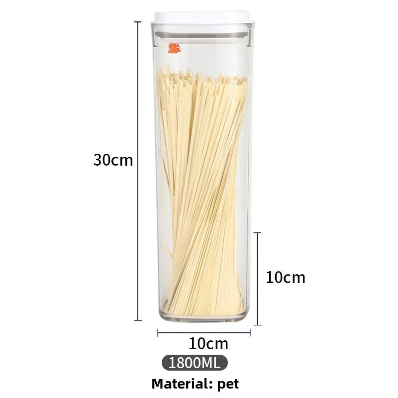 Square press storage tank sealed tank kitchen grains plastic candy jar fruit powder box transparent storage tank