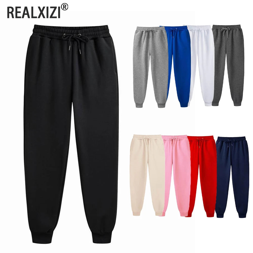 Men's Sweatpants Spring Autumn Fleece Pants Sport Long Pants Casual Drawstring Pockets Trousers Oversize Sweatpants For Men.