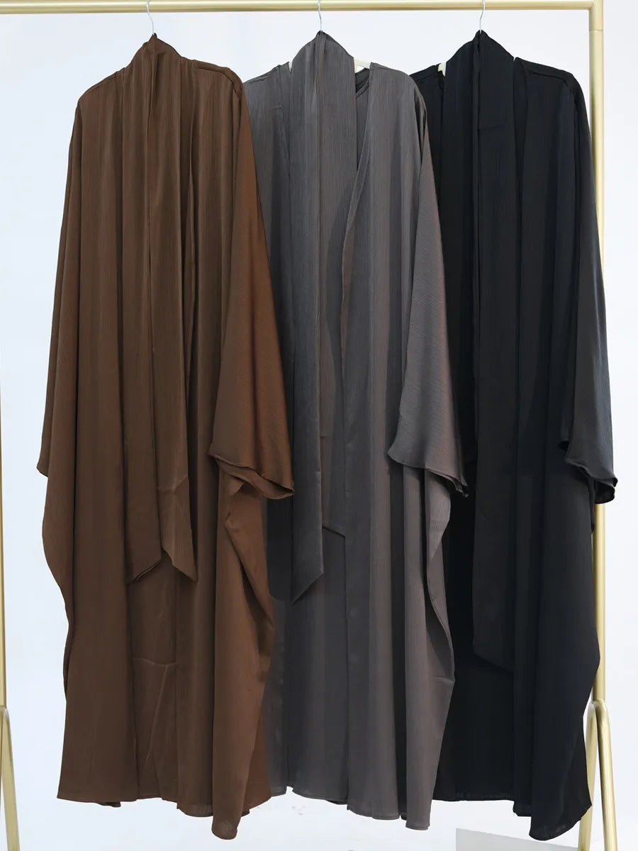 Muslim Turkish Women Arabic Dubai Abaya Long Dress Modest Ramadan Robe Liner Dress Kaftan Two-Piece Set Femme Islam Clothing Set.