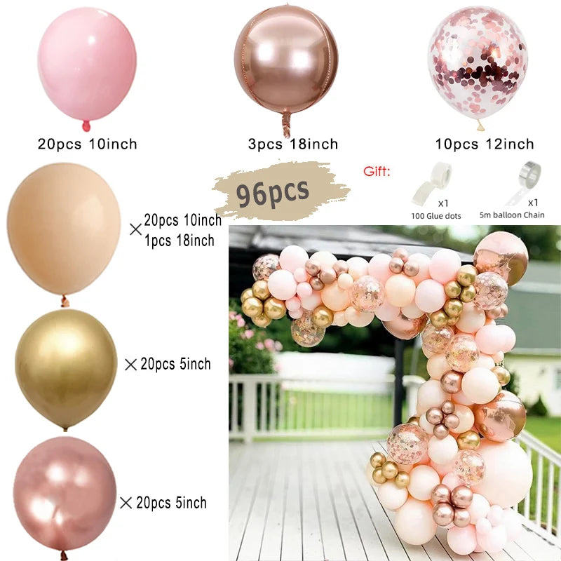 Macaron Rosa Ballon Girlande Bogen Kit Hochzeit Geburtstag Party Dekor Kinder Roségold Latex Ballons Babyparty Dekorationen Kette