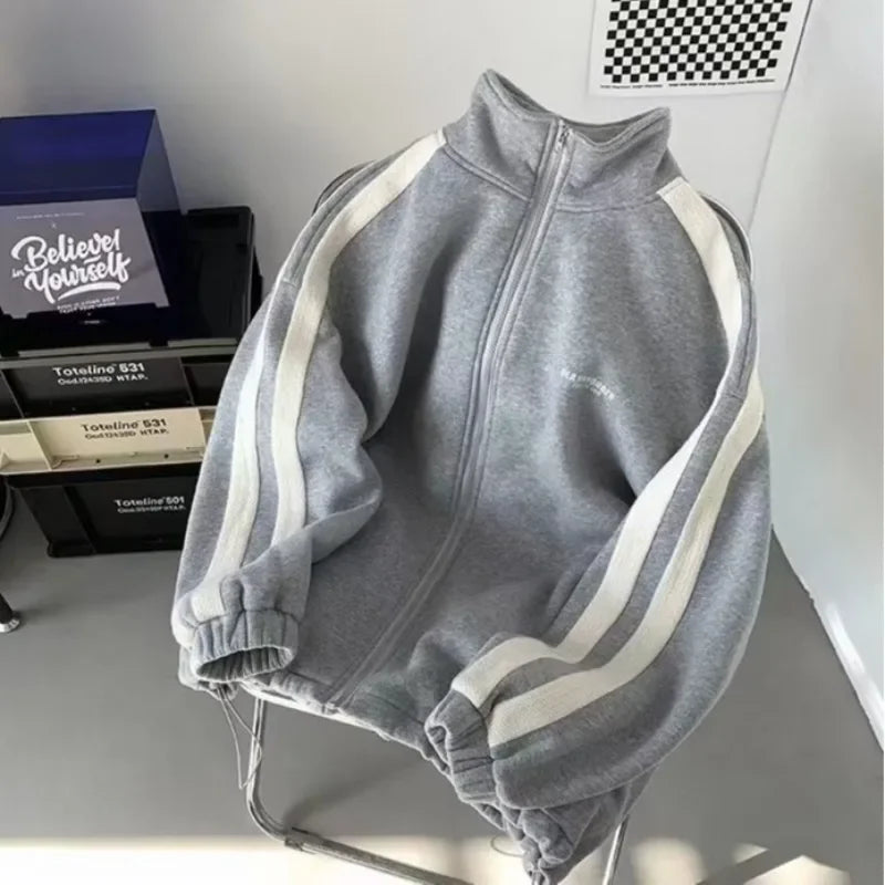 Casual Sporty Men's Hoodie Pants Set Hong Kong Style Long Sleeve Autumn Winter Loose Trendy Student Wear AE Origin China