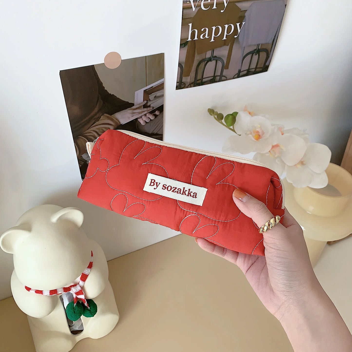 2025 Cute Rabbit Travel Cosmetic Lipstick Purse Storage Bag Kawaii Women Makeup Handbags Organizer Wallet Pouch Pencil Case Bags