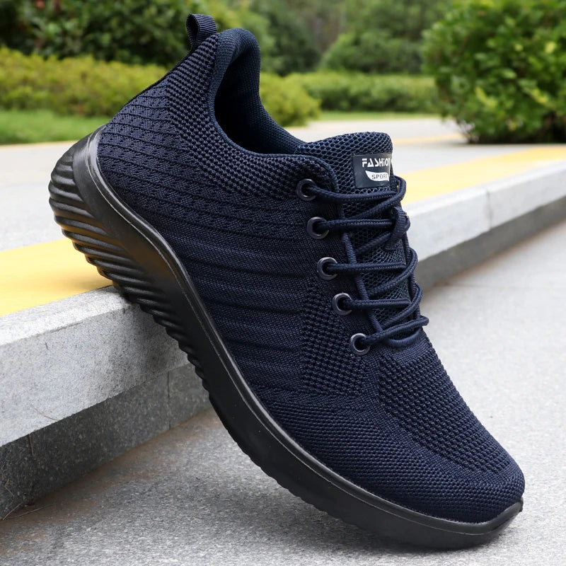 Men's Solid Lace-Up Casual Shoes, Lightweight Outdoor Sports Shoes Suitable for All Seasons Training and Exercise, Lightweight, Breathable and Non-Slip, Ideal for Leisure Walking Enthusiasts.