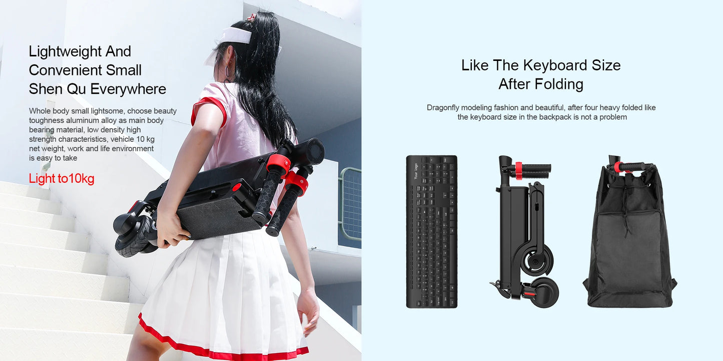 HX X6 7.5AH electric scooter e scooters 350W 25KM/H Foldable Electric Kick Scooter Scooters 5.5 Inch APP Smart adult Escooter.