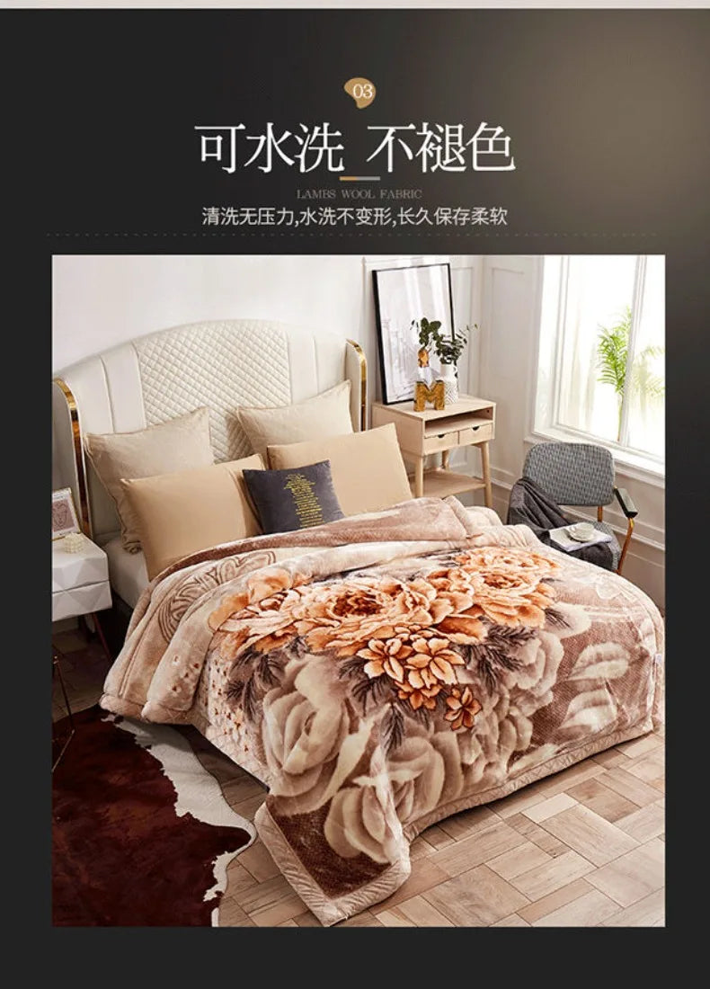 Two People Simple Geometric Printed Blanket Autumn Winter Bedroom Office Nap Quilt Anti Static Machine Washable Bedding Sheets.