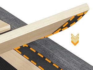 140 x 200 Lattenrost aus Holz mit LED-Beleuchtung, Plüsch, 140 x 200 cm, gepolstertes Bett, graues Leinen-Kopfteil, Schlafzimmermöbel